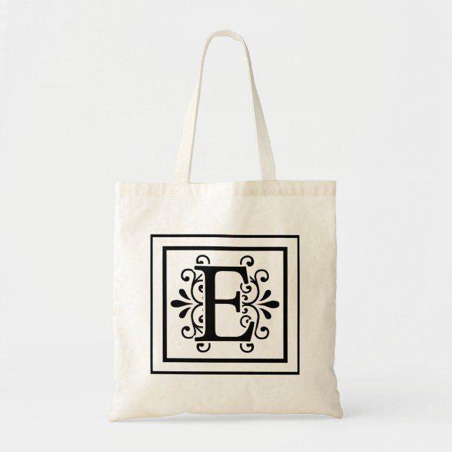 Letter E Monogram Tote Bag (Front)