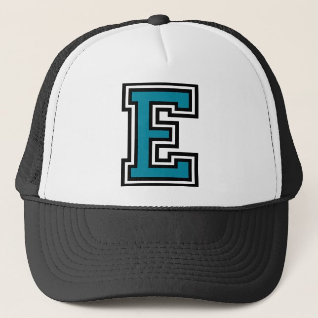 Letter "E" Monogram Trucker Hat (Front)