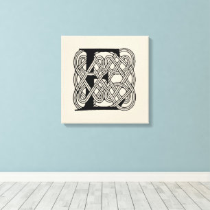 Letter E Monogram Vintage Celtic Knot Print