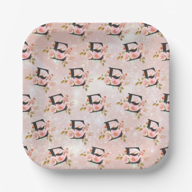 Letter E Paper Plate (Front)
