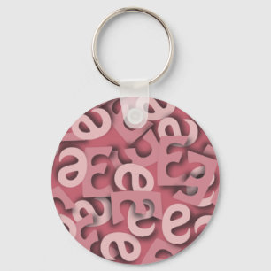 Letter E Pink Key Ring