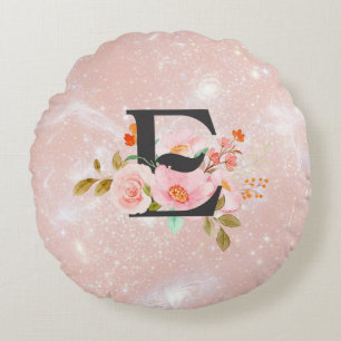 Letter E Round Cushion