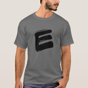 Letter E Single Initial Capital Alphabet Monogram T-Shirt