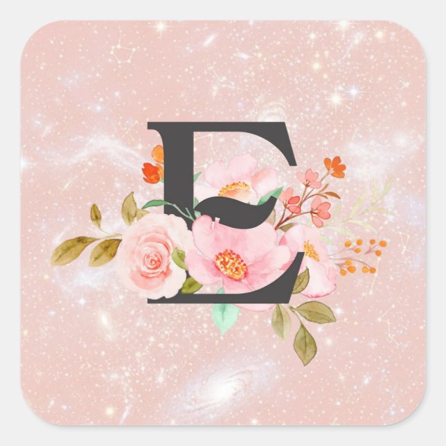 Letter E Square Sticker (Front)