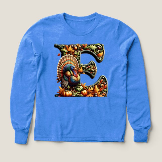 Letter E Thanksgiving style gift  (Design Front)