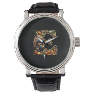 Letter E Thanksgiving style gift  Watch