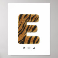 Letter E tiger fur