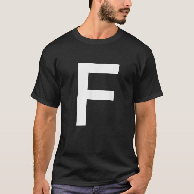 Letter F Alphabet Initial Monogram T-Shirt (Front)