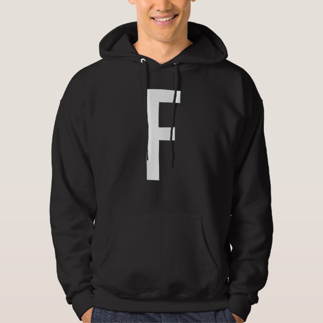 LETTER F ALPHABET MONOGRAM INITIAL HOODIE (Front)