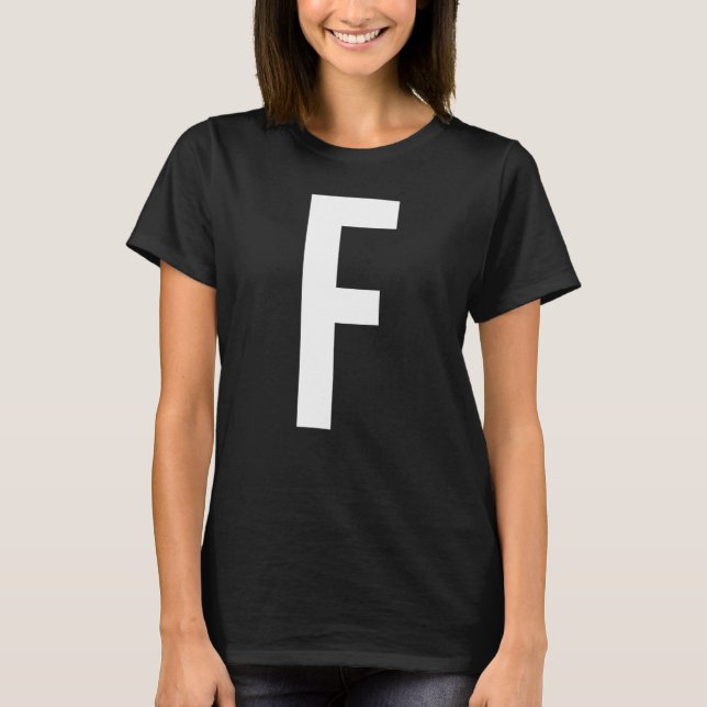LETTER F ALPHABET MONOGRAM INITIAL T-Shirt (Front)