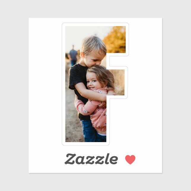Letter F Alphabet & Photo Custom-Cut Vinyl Sticker (Creator Uploaded)