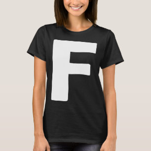 Letter F big and bold white T-Shirt