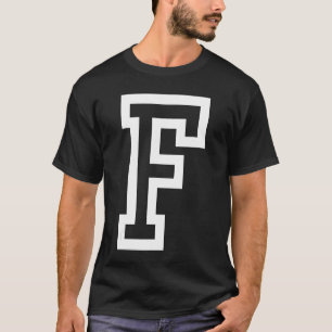 Letter F bold outline in white Large 1 T-Shirt