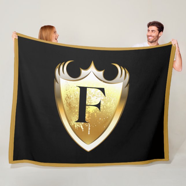 Letter F Capital Alphabet Fleece Blanket (In Situ)