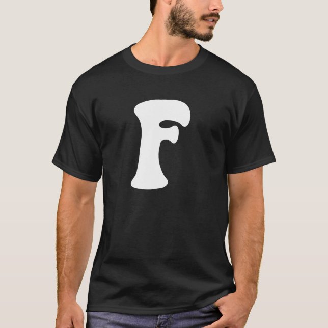 Letter F Capital Alphabet Team Groups Costume Matc T-Shirt (Front)