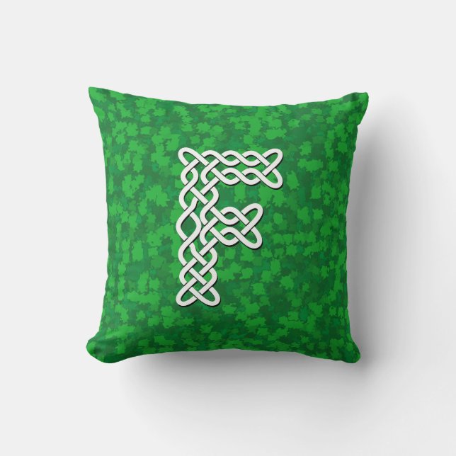 Letter F Celtic Knot Alphabet Cushion (Front)