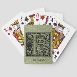 Letter F First Letter Monogram Personalised Playing Cards