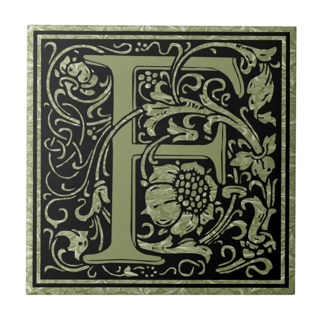 Letter F First Letter Monogram Tile (Front)