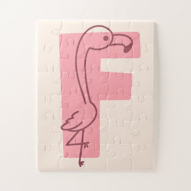 Letter "F" Flamingo Alphabet Art  Jigsaw Puzzle (Vertical)