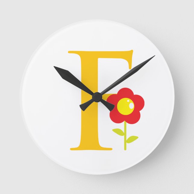 Letter F Initial Clock (Front)
