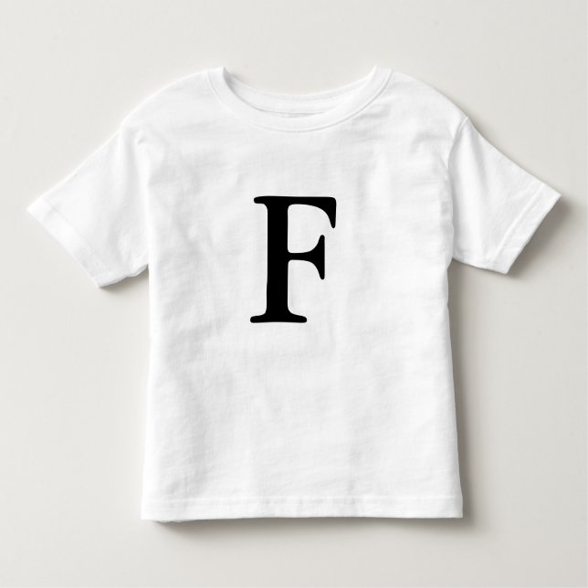 Letter F initial monogrammed t shirt (Front)