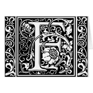 Letter F Mediaeval Monogram Art Nouveau