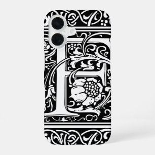 Letter F Mediaeval Monogram Art Nouveau iPhone 16 Case
