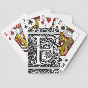 Letter F Mediaeval Monogram Art Nouveau Playing Cards