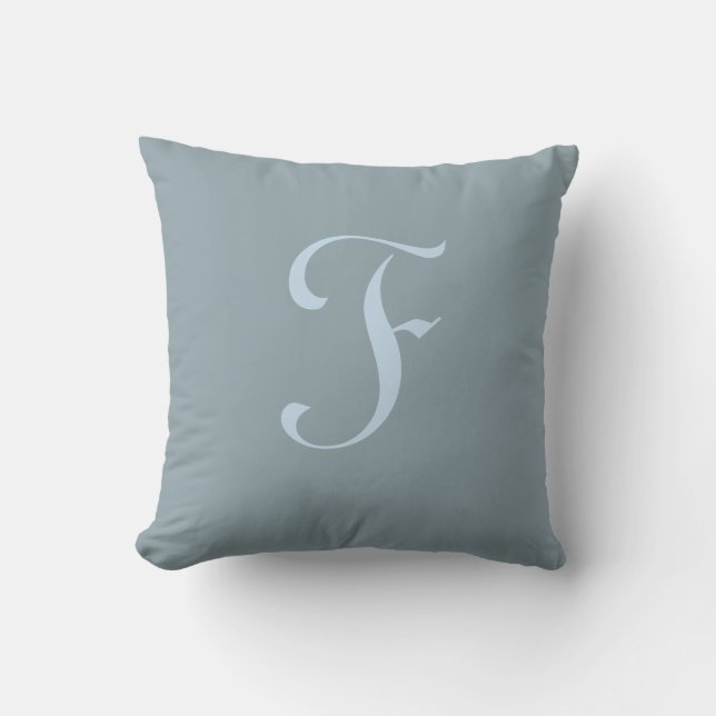 Letter F Monogram Initial Custom Cushion (Front)