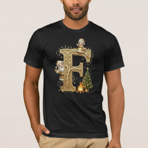 Letter F: Royal Gold Luxury T-Shirt 