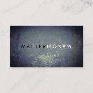 Letter Flip Rustic with Border Business Card