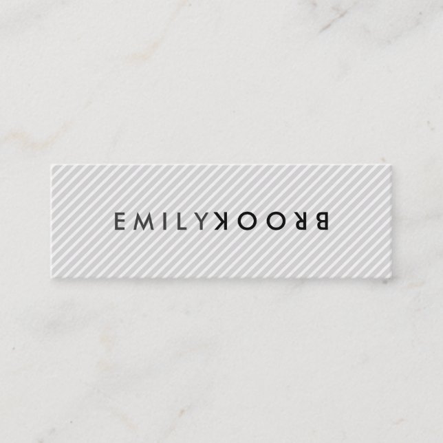 Letter Flip Stripes Mini Business Card (Front)