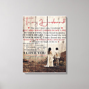Letter For Him Cool To My Husband Gift Canvas Print