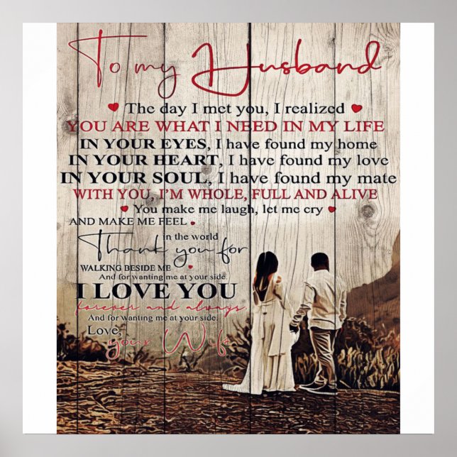 Letter For Him | Cool To My Husband Gift Poster (Front)