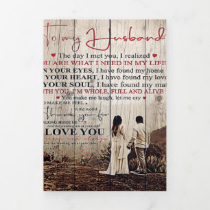 Letter For Him   Cool To My Husband Gift Tri-Fold Announcement