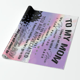 Letter For Mum   To My Mum Rainbow Gift Wrapping Paper