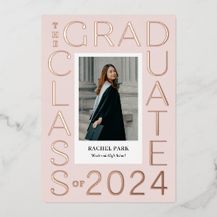 Letter Frame Foil Graduation Announcement Invite