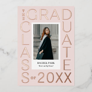 Letter Frame Foil Graduation Announcement Invite