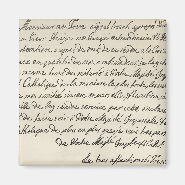 Letter from George I to Charles VI Magnet (Front)