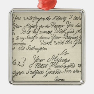 Letter from George III to his grandfather the Metal Tree Decoration
