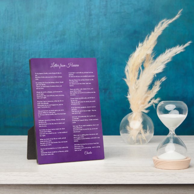 Letter From Heaven - Personalise with Pet's Name Plaque (Side)