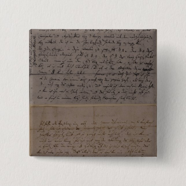 Letter from Leopold Mozart 15 Cm Square Badge (Front)