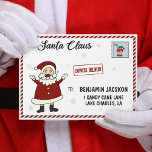 Letter from Santa Claus express delivery elf stamp Envelope<br><div class="desc">With this envelope, your letter from Santa for your children will have a classy touch, and with its special Elf and Express delivery stamps, it will reach your house in the blink of an eye! The envelope features a cartoon Santa Claus in his famous red suit, on a white background...</div>