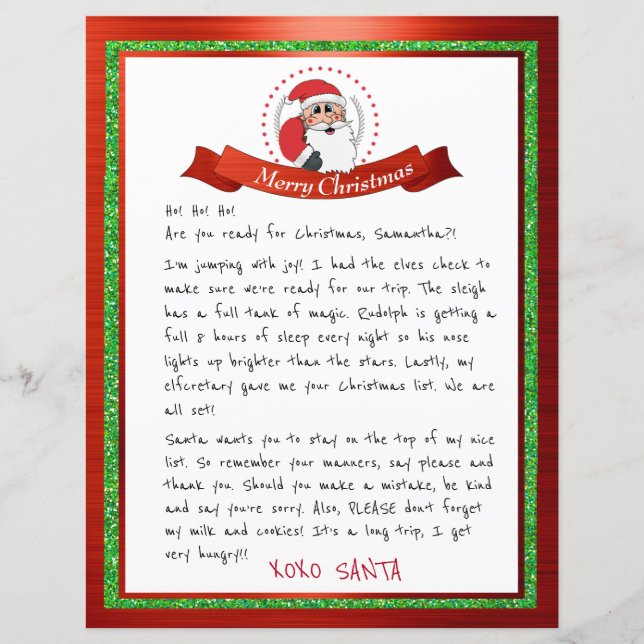 Letter From Santa Claus From North Pole (Front)