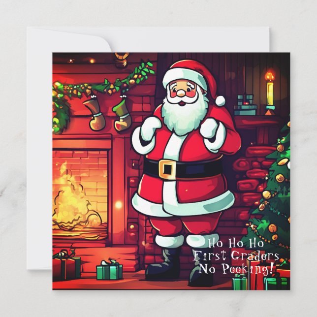 Letter From Santa | Father Christmas Giving Gifts Holiday Card (Front)