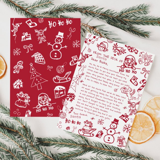 Letter from Santa Hand Draw Doodle, Santa Invitation (Creator Uploaded)