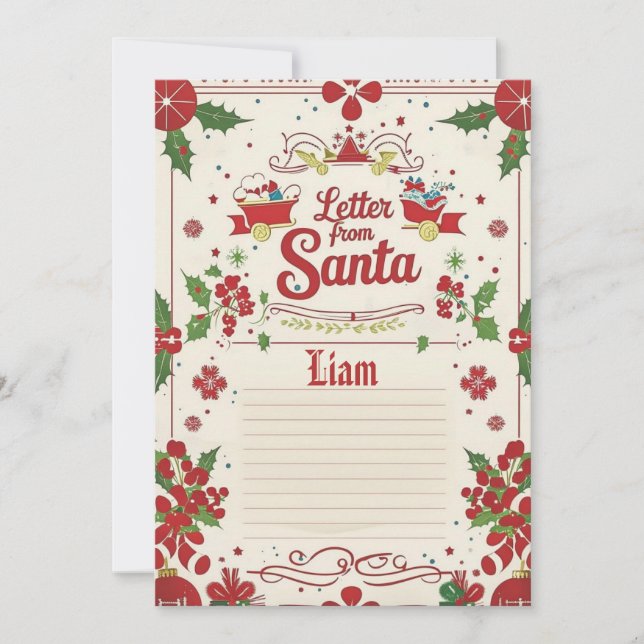 Letter from Santa | Official North Pole Christmas  Invitation (Front)