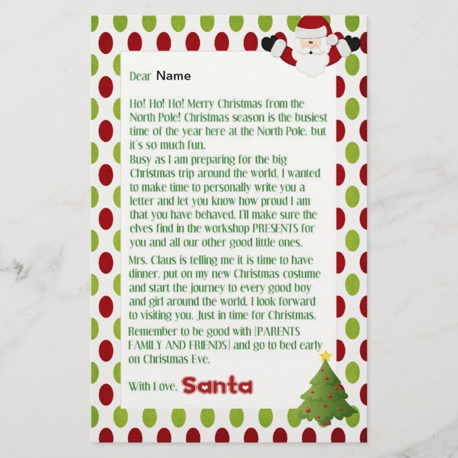Letter from Santa Stationery (Front)