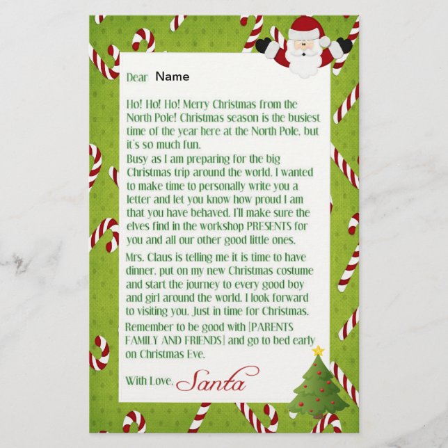 Letter from Santa Stationery (Front)