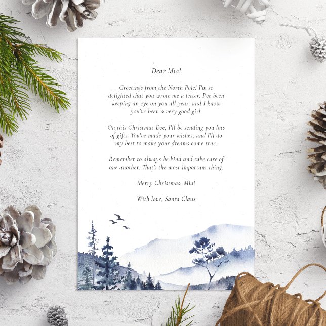 Letter from Santa to baby Blue Christmas Winter  Holiday Card (Creator Uploaded)